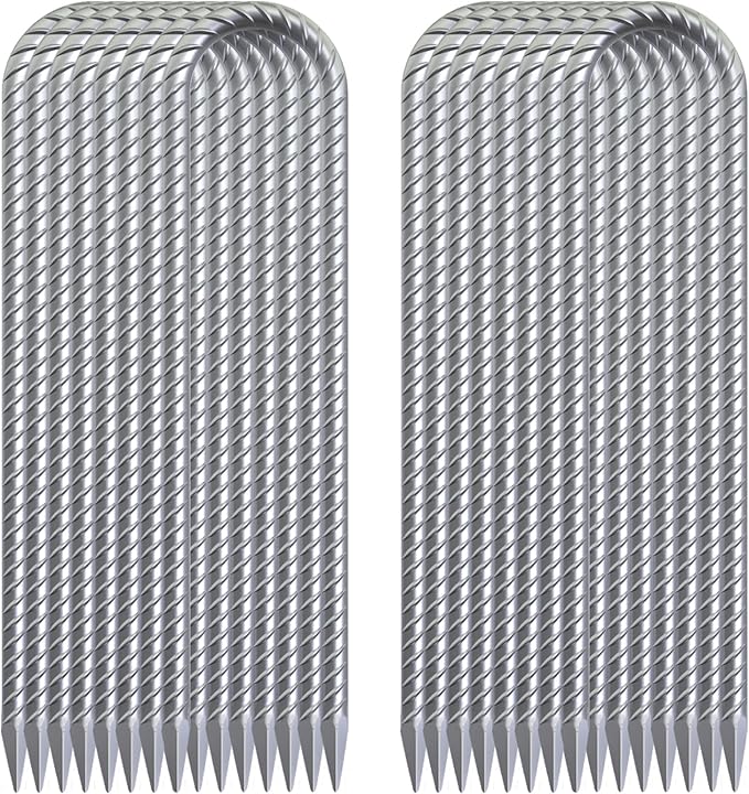 Trampoline Wind Stakes 16 Inch, 3/8" Diameter Heavy Duty U Shaped Rebar Tent Fence Stakes for Ground, Galvanized Trampoline Tie Down Anchor Kit 16 Pack