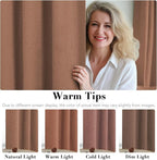 H.VERSAILTEX Bedroom Curtains Blackout Linen Blackout Curtains 84 Inches Long, 100% Blackout Thermal Textured Linen Look Curtain Draperies Grommet with White Liner, 2 Panels, Washed Spice
