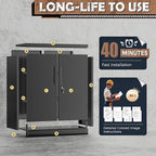 INTERGREAT Metal Garage Storage Cabinet, 36" Lockable Storage Cabinet with 2 Doors and 2 Adjustable Shelves, Steel Black File Cabinet Great for Home Office, Garage, Warehouse, Study Room