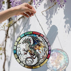 8 Inch Stained Glass Suncatcher Ornament, DOUHASU Dragon Sun Catchers Indoor Window, Stained Glass Window Hanging, Home Decor, Dragon Lovers Gifts for Men, Dad, Husband, Boyfriend
