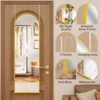 Full Length Door Mirror, Wall Mounted Wall & 48 “X14” Arched Behind Door Mirrors, Full Length Mirror for Use in Living Rooms, Rooms, Bedrooms, Cloakrooms, etc. (Gold)