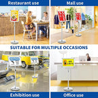 6-Packs Sign Holder Stand for Display 8.5x11 Inch - Adjustable Floor Standing Sign Holder - Pedestal Poster Stand with Vertical/Horizontal View, Indoor/Outdoor Business & Store Signage(Silver)