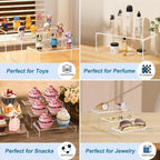 6PCS Acrylic Display Risers, 12'' Large Acrylic Risers Display Stands,Tiered Shelves for Gemstone, Curio, Figurines, Collectibles and Home Deco