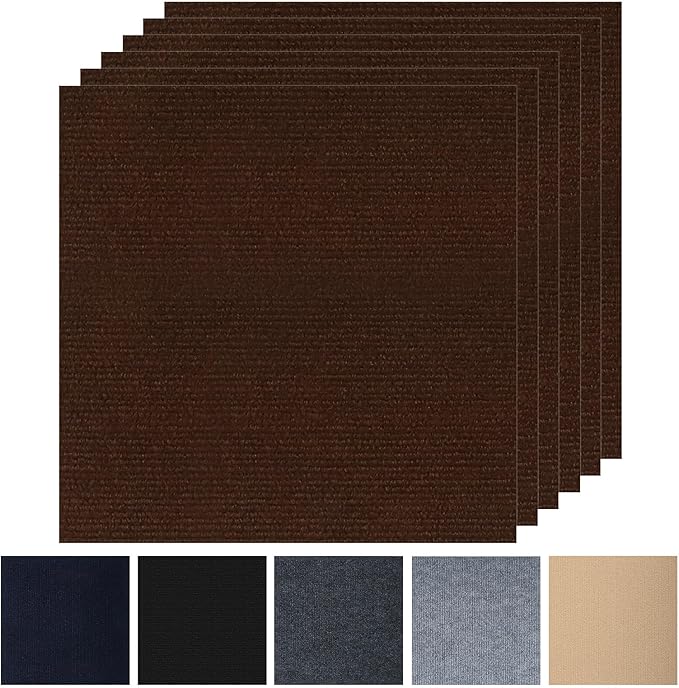 Peel and Stick Carpet Squares 24" x 24", Self Adhesive Non-Slip Carpet Tiles, Peel and Stick Soft Padded Carpet Tiles for Kitchen Bedrooms Indoor Outdoor(10 Tiles/40 sq ft)