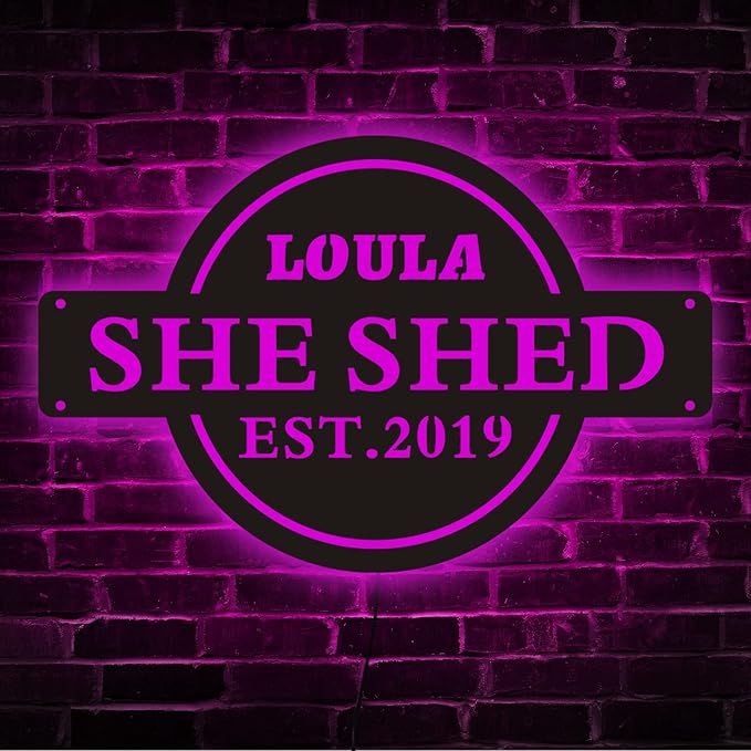 Custom She Shed Sign, She Shed Signs Personalized, She Shed Gifts, She Shed Led Sign, She Shed Neon Sign, Mom Cave Sign, Custom Led Sign