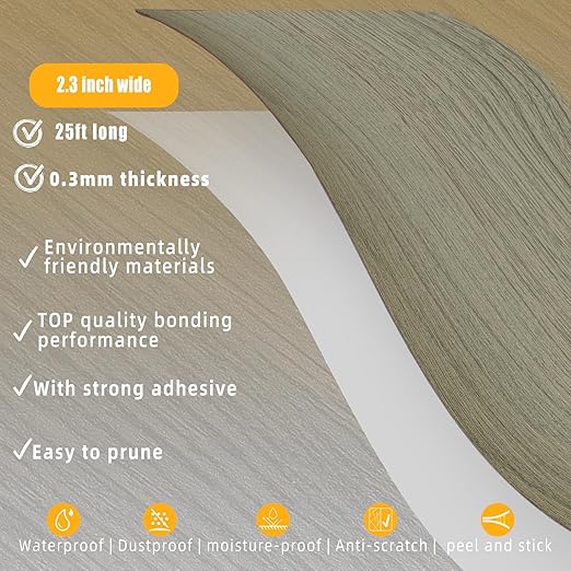 GSCIT Club Wood Grain Repair Tape, 2.3 inch X 25ft Self Adhesive Silver Walnut Grain Repair Patch for Tables, Chairs, Baseboards, Doors, Windows, Floors, Handicraft DIY.