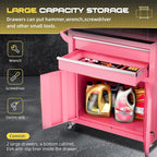 8-Drawer Rolling Tool Chest with Lock, Detachable Tool Cabinet Cart with Wheels, High-Capacity Mechanic Tool Organizer for Garage Workshop Warehouse Storage(Pink)