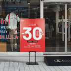 2Pack Sign Holder Stand,Display Stand,Heavy Duty Adjustable Pedestal Sign Stand Up to 75 inch,Double-Sided for Board & Foam Sign,Sign Stand with Base,Fit Wedding,Restaurant or Business etc(Poster not Included)