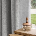 Textured Linen Pencil Pleated 100% Blackout Curtains for Bedroom/Living Room Blackout Curtains 120 Inches Long, Energy Saving Window Treatment Curtains,42Wx120Lx2,Grey