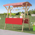 Outdoor Vendor Cart, Portable Cart with Canopy, Movable Stall Display Stand, Foldable Vending Stand Kiosk Display Trolley with Canopy, for Market, Street Food, Events(Red 1,120cm/47.2in)