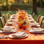 HolidayIdeas 4 Pack 3-Sided Christmas Fitted Tablecloth for 6ft Tables, Open Back Rust Table Cover for Vendor Booth Display, Craft Fair, Trade Show, Allows Seating & Easy Access Storage