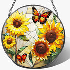 Butterfly Stained Glass Window Hanging, 8 Inch Sun Catchers Indoor Window, Suncatchers for Windows Hanging, Home Decoration and Christmas, Festival, Mother's Day, Birthday, Gifts for Women, Mom