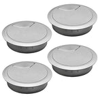 Desk Grommet 2-3/8" (60 mm), Desk Cord Hole Cover, Cable Grommet ABS Plastic, Desk Hole Grommet for Office and Home Table Cable, Detachable Adjustable Cable Cord Organizer (Silvery4 Pcs)