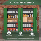 Greenvelly Metal Storage Cabinet, 72" Locking Metal Garage Storage Cabinet with Doors and 4 Adjustable Shelves, Lockable Steel Cabinet for Home Office, Garage, Shop, School (Green 32" W x 16" D)