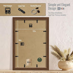 VCK 12x18 Picture Frame 5 Pack - Brown, High-End Wood Poster Frames with Tempered Glass, Display 11x17 Photo with Mat or 12x18 without Mat, Art Gallery-Quality, Wall Hanging, Brown
