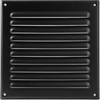 Vent Systems 8 x 8 Inch (Inner) Black Metal Soffit Vent Cover - Durable Square Air Vent Grille with Mesh Screen - Weather Resistant Ventilation Grill - Wall & Ceiling, Indoor & Outdoor