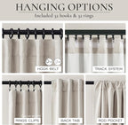 48 Inch Curtains Sunblock Curtains for Bedroom 2 Panel Sets, Total Blackout Insulated Opaque Curtain for Summer Heat Drapes for 50 Inch Small Window Natural Light Brown (50" Wx48 L)