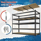 59.8"W Garage Shelving 72"H Storage Shelves 2750LBS Metal Shelving Heavy Duty Garage Shelves Adjustable 5 Tier Metal Shelf for Basement Warehouse Pantry Supermarket 59.8"W x 24"D x 72"H