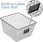 4 Pack【Extra Large】 Wire Handmade Storage Basket for Organizing Household Goods,Pantry Organization,Bathroom countertop,Laundry,Wardrobe Storage Basket,Black