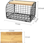 2 Set Stackable Wire Basket with Openable Top, Kitchen Counter, Pantry Organizer and Storage Produce Onion Potato Fruits Vegs Bread Food Snack Spice Organizing Bin for Cabinet Shelf Countertop Floor