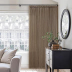 Brown Pinch Pleated Linen Curtains 84 Inches Long 2 Panels Set for Living Room Dining Pinch Pleat Back Tab Light Filtering Boho Farmhouse Bedroom Window Curtain Drapes 84 Inch Length Dutch Cocoa