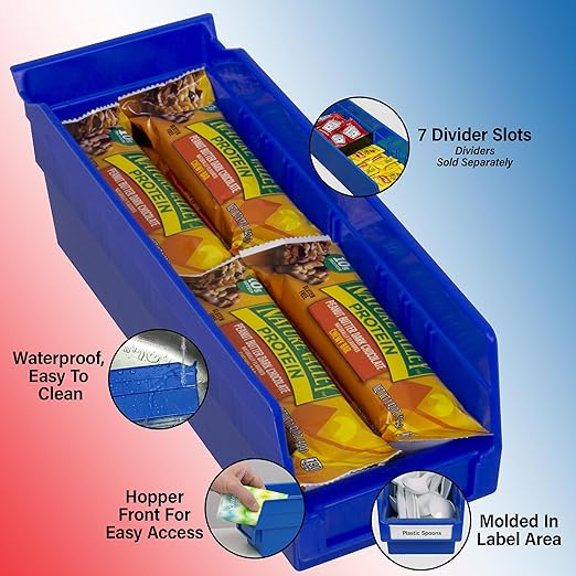 Akro-Mils 30120 Plastic Shelf Bins, Heavy Duty Storage Bins for Garage, Closet, and Drawer Organization, 12-Inch x 4-Inch x 4-Inch, Clear, 24-Pack