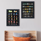 GMFrames 12x16 Wooden Shadow Box Frame with Removable Shelves Deep Display Case for Military Medals Keepsakes Black