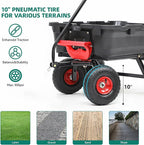 800lbs Garden Dump Cart, Heavy Duty Yard Dump Wagon with 10" Pneumatic Tires, Utility Wheelbarrow cart for Yard, Farm and Garden Christmas Hauling