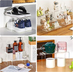 Fixwal 10pcs 2 Set Acrylic Risers for Display Clear Perfume Organizer Stands Acrylic Display Risers for Show Figures, Cupcake, Jewelry, Toys, Perfume and More (Large Size)