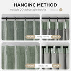 Joydeco Pinch Pleated Curtains - 100% Blackout for Bedroom, Sage Green Linen Curtains 40" W x 96" L, Thermal Insulated 2 Panels Light Blocking Drapes, Back Tabs for Living Room
