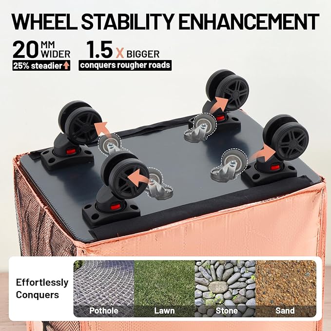 (Large) Fanwoli Reusable Grocery Bag On Wheels with Removable Liner | Wrinkle-Resistant Fabric | Enhanced Stability Wheels & Extended Handle | Foldable Shopping Trolley for Laundry, Carries Up to 130L