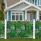 Artificial Boxwood Panels, 40"x120"(33.33 SQFT) Grass Wall Panels with Monstera Leaves,Privacy Hedge Fence Screen with UV Protection,Fake Greenery Backdrop for Indoor Wedding