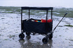 Nice C Wagon with Canopy, Collapsible Wagon, Foldable Wagons, 30W Portable Solar Panel w/USB, Type-C & DC Charging Cable, All-Terrain Wheels