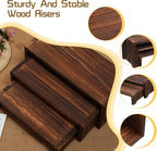 3-Tier Wooden Cupcake Stand & Display Risers, for Food Desserts & More, Sturdy & Reusable