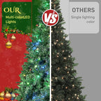 7.5ft Pre-Lit Slim Artificial Christmas Tree - 400 RGB Color Changing LED Lights with APP & Remote Control, 1477 Full Branch Tips, Easy Setup Preassembled Holiday Tree for Home, Party, Christmas Decor