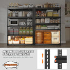 REIBII 72" Garage Shelving,Storage Shelves 2050LBS Heavy Duty Shelving, Adjustable 5-Tier Metal Shelves for Garage, Storage, Basement, Pantry, 72" H*31.5" W*16.5" D