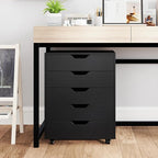 Giantex 5-Drawer Storage Cabinet, Mobile Lateral File Cabinet with Drawers, Wheels, Rolling Chest of Drawers, 19.5" x 16" x 25.5" for Office Under Desk Living Room, Study