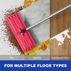 JOYMOOP Microfiber Flat Mop and Bucket System, Mops for Floor Cleaning and Wall Cleaner, Hardwood, Tile, Laminate, Vinyl Floors, Smooth Walls, and Glass Windows - 60" Flat Mop+3 Microfiber Pads[Black]