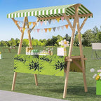 Outdoor Vendor Cart, Portable Cart with Canopy, Movable Stall Display Stand, Foldable Vending Stand Kiosk Display Trolley with Canopy, for Market, Street Food, Events(Green 8,150cm/59in)