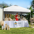 CROWN SHADES 10x10 Pop Up Canopy with 1 Side Wall - Beach Tent with One Push Setup - Outdoor Sun Shade for Events, Parties, Camping - Gazebo with STO-N-Go Cover Bag (White)