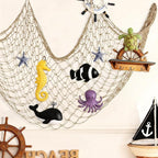 ZUEXT Caramel Decorative Fishing Net 80x40 Inch, Large Picture Fish Net, Wall Photo Hanging Fishnet for Nautical Mermaid Pirate Ocean Themed Hawaii Beach Under the Sea Party Decorations