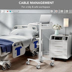 Mount-It! Medical Laptop Cart with Locking Wheels and Anti-Theft Bar, Mobile Computer Workstation for Clinics, Hospitals, Labs – Secure Rolling Cart with Supply Holders and Cable Management