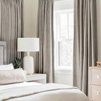 MIULEE 100% Blackout Linen Textured Curtains for Bedroom Solid Thermal Insulated Warm Taupe Grommet Room Darkening Curtains & Drapes Luxury Decor for Living Room Nursery 42 x 90 Inch (2 Panels)