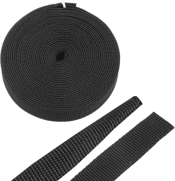 MECCANIXITY Braided Cable Sleeves Heat Shrinkable Fabric Sleeving, 3/8" 16ft Black 2:1 Ratio Heat Shrinkable Cord Protector for Harness Cable, Network Cable Protection, Cable Management