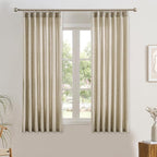 RAIN CITY Pinch Pleated Sheer Curtains 45 Inches Long, Light Filtering Drapes for Bedroom Nursery Privacy Pinch Pleated Back Tab Semi Sheer Curtain Panels 2 Panels Beige Color 42x45