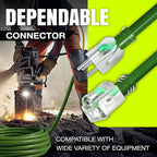 75ft Outdoor/Indoor Extension Cord 14/3 Gauge Heavy Duty 3 Prong SJTW, Waterproof, Flexible Cold-Resistant Long Power Cord,13A 125V 1625W, Green by LifeSupplyUSA