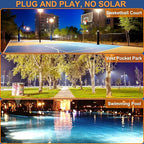 XXBSAZ 2 Pack 50W LED Flood Lights Outdoor, 8,500LM Plug-in Hardwire Work Light IP66 Waterproof - 6500K Daylight Bright for Yard, Garage, Stadium