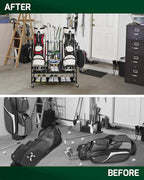 Mythinglogic Golf Bag Storage Organizer, Extra Large Golf Storage Stand for Golf Bag Accessories, Golf Storage Rack for Garage, Golf Club, Home