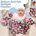 Shopping Cart Cover for Baby 2-in-1 High Chair Cover with Safety Harness Multifunctional Foodstuff Donuts Cart Covers for Babies Soft Padded Grocery Cart Cover for Baby Boy Girl