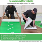 39" x 100' Heavy-Duty Floor Protection | Construction Grade Carpet Protector | Drop Cloth Plastic Film for Hardwood Floors | Waterproof Painters Covering with No Residue (Green)